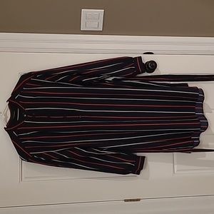 Club Monaco,  sz 12 l, Navy dress with red and cream stripes